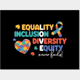 Equality Inclusion Diversity Equity - Autism Awareness Posters and Art